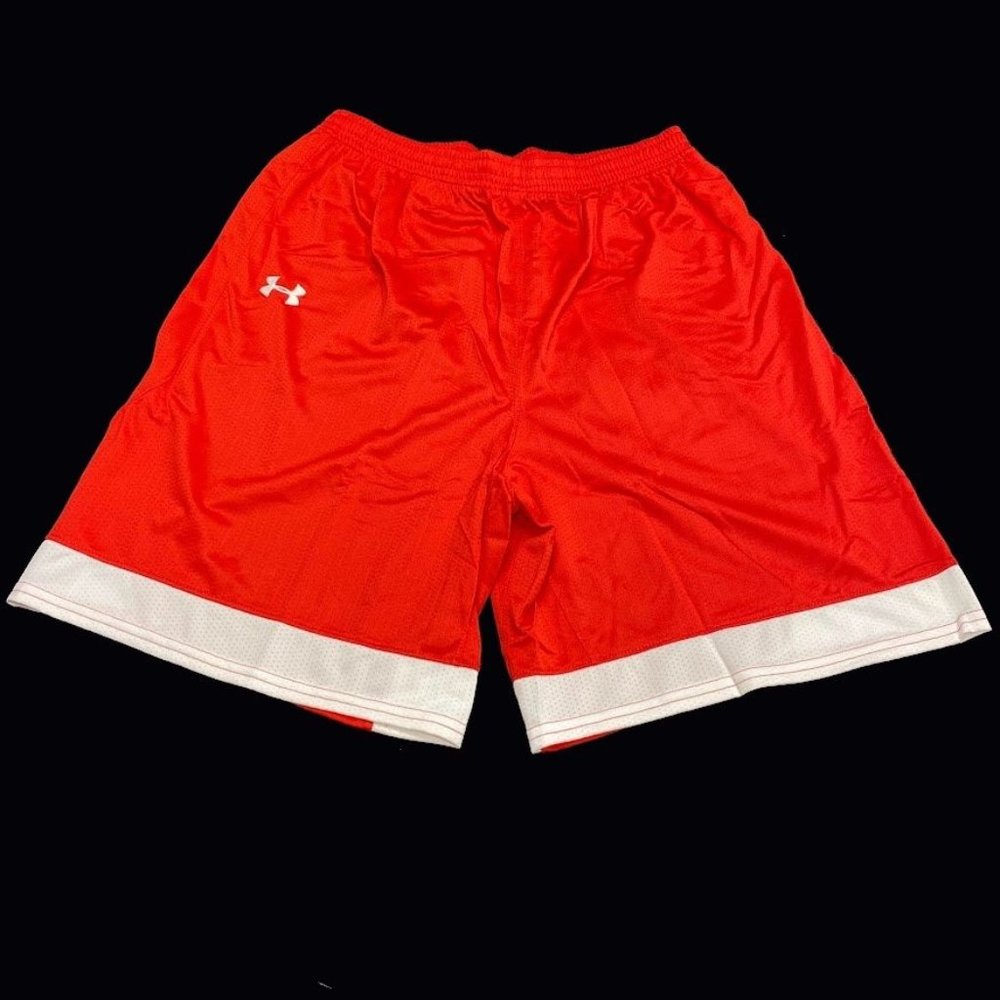 NEW Under Armour Performance Lacrosse Shorts Adult XL Red White LAX